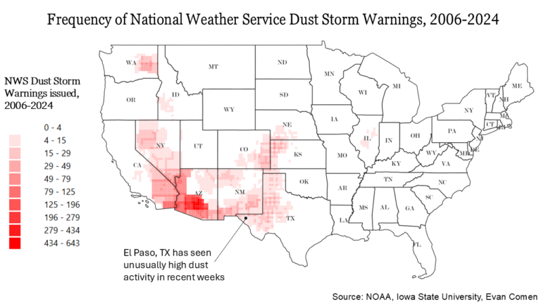 Dust Is Becoming a Bigger Problem: These Are the Counties With the Most Dust Storms