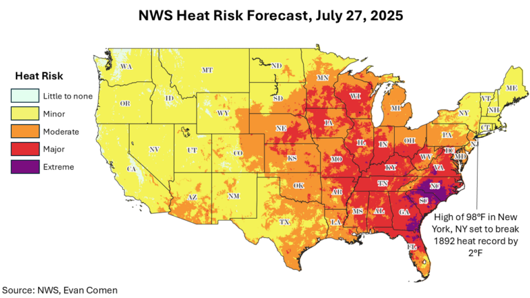 From Atlanta to Cincinnati, 25 Cities With the Greatest Heat Risk This Weekend