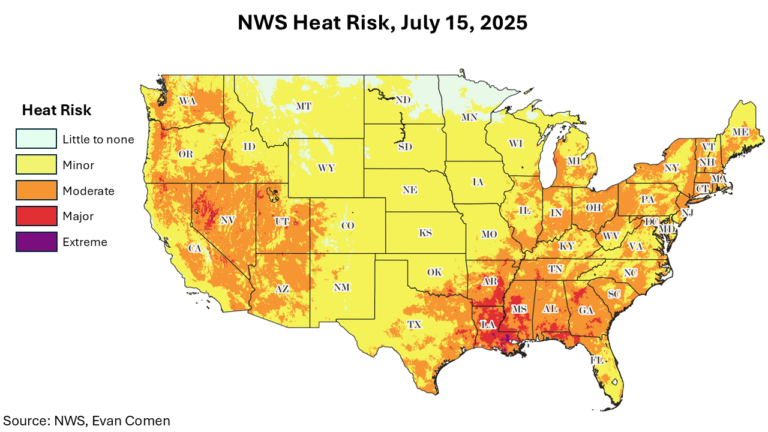The Cities Where Heat Risk Will Be Highest This Week