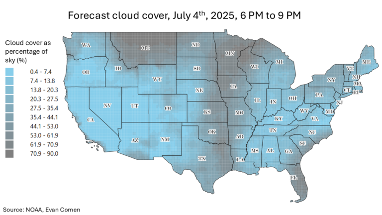 25 Cities Where Cloudy Skies Could Dull July 4th Fireworks