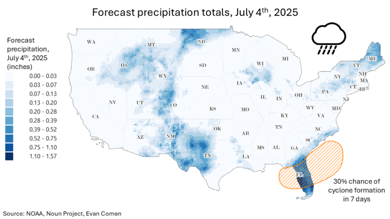 These Florida Cities Will Get A Ton Of Rain on July 4