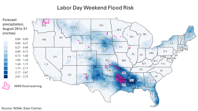 Flood Threat For These Southern Cities This Holiday Weekend