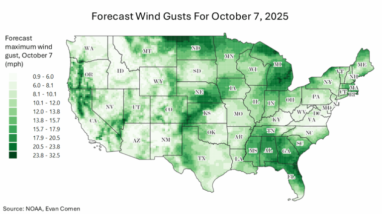Tropical Disturbance to Deliver Strong Wind Gusts to These Cities