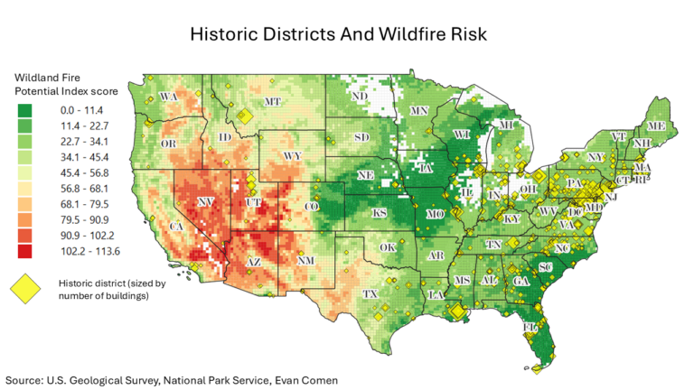 The Historic Neighborhoods With the Greatest Wildfire Risk