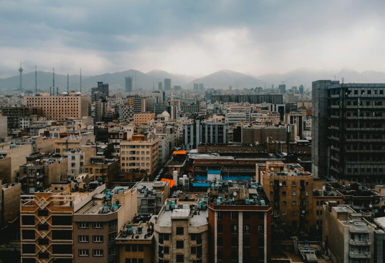A view of a city from a tall building