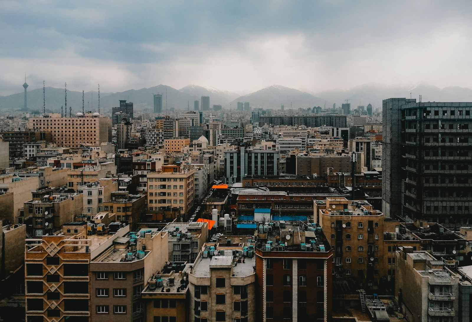 A view of a city from a tall building